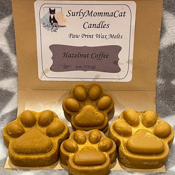 SurlyMommaCat Other - Scented Soy Wax Melts HAZELNUT COFFEE USA SurlyMommaCat Paw Prints 6oz